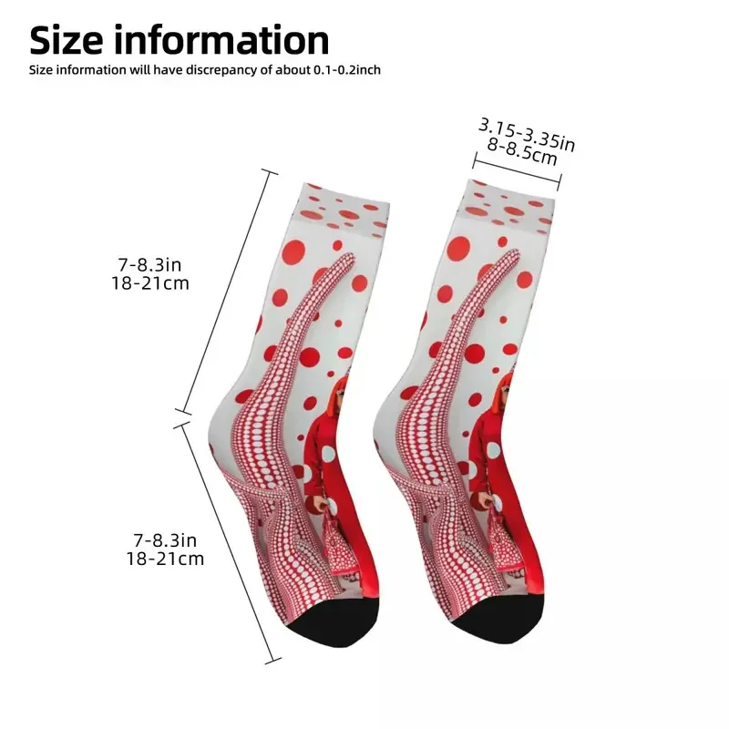 Calcetines de tubo medio para hombre y mujer, medias con diseño de Yayoi Kusama, arte divertido, misterio, Harajuku, primavera, verano, otoño e invierno, regalo, Y2K