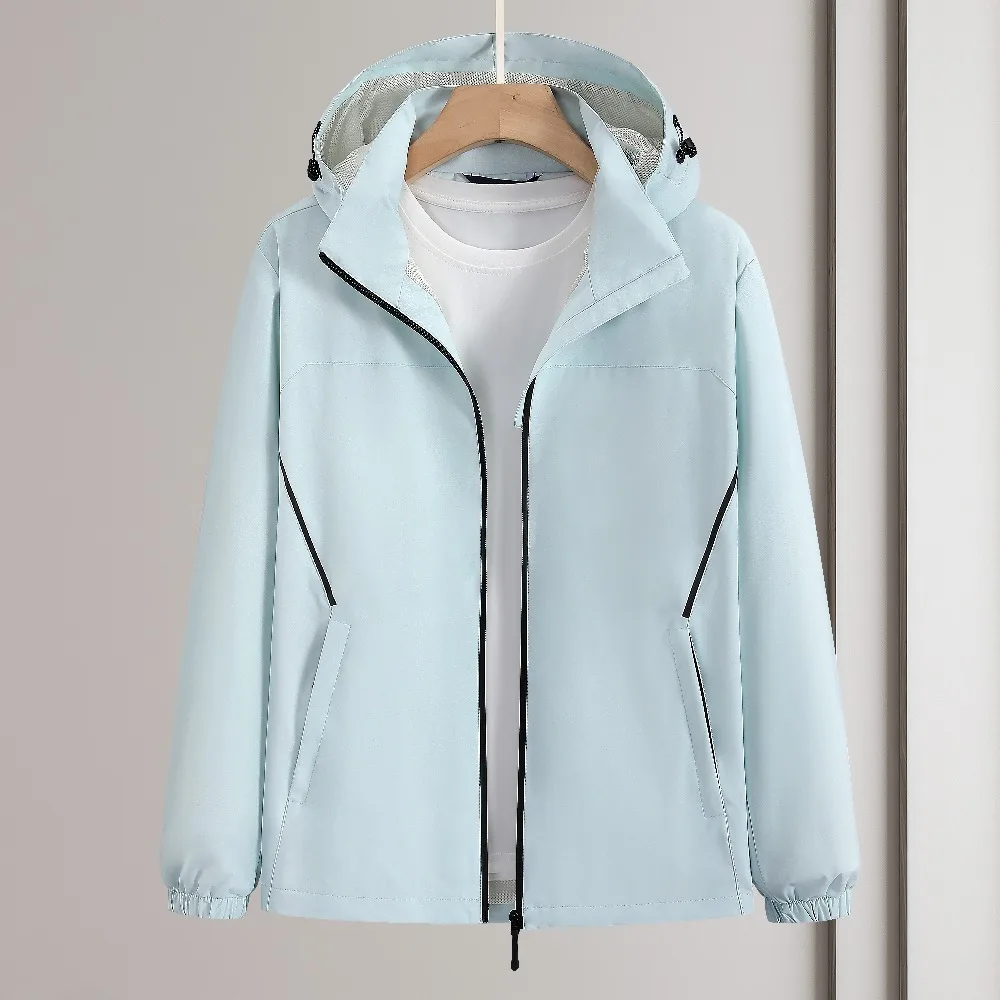 

Outdoor Mountaineering Sports Hooded Jacket Autumn and Winter Warm Fluorescent Fashion Men's and Women's Loose Waterproof Jacket