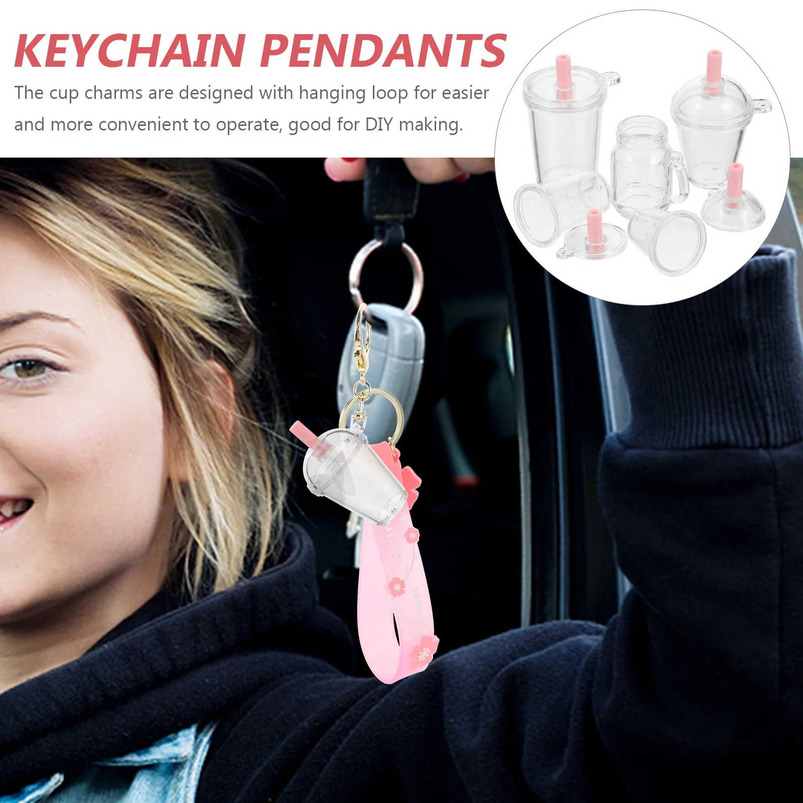 50 Uds. De dijes de taza DIY, Mini accesorios colgantes para llavero, collar, pulsera, decoración artesanal, abalorio de taza DIY