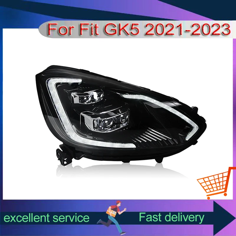 كامل LED سيارة الجبهة مصباح لهوندا صالح GK5 2021-2023 تعديل نمط جديد المصباح مع DRL بدوره مصباح إشارة مجموعة السيارات #6