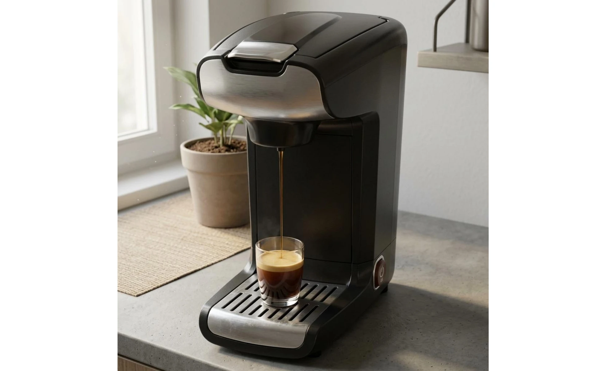 Capsule Espresso Machine Easy to Use Pod Espresso Machine Kitchen Appliance Rich Crema 750 W for Home