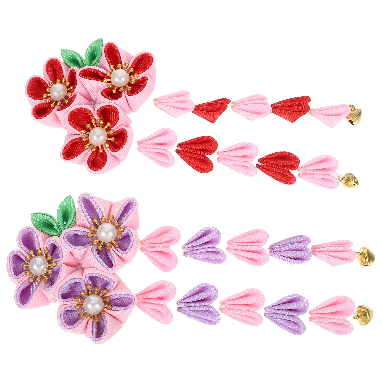 

2 шт. заколки для волос с вишневыми кисточками в китайском стиле, детские аксессуары для волос, для дня рождения, на каждый день, детские заколки