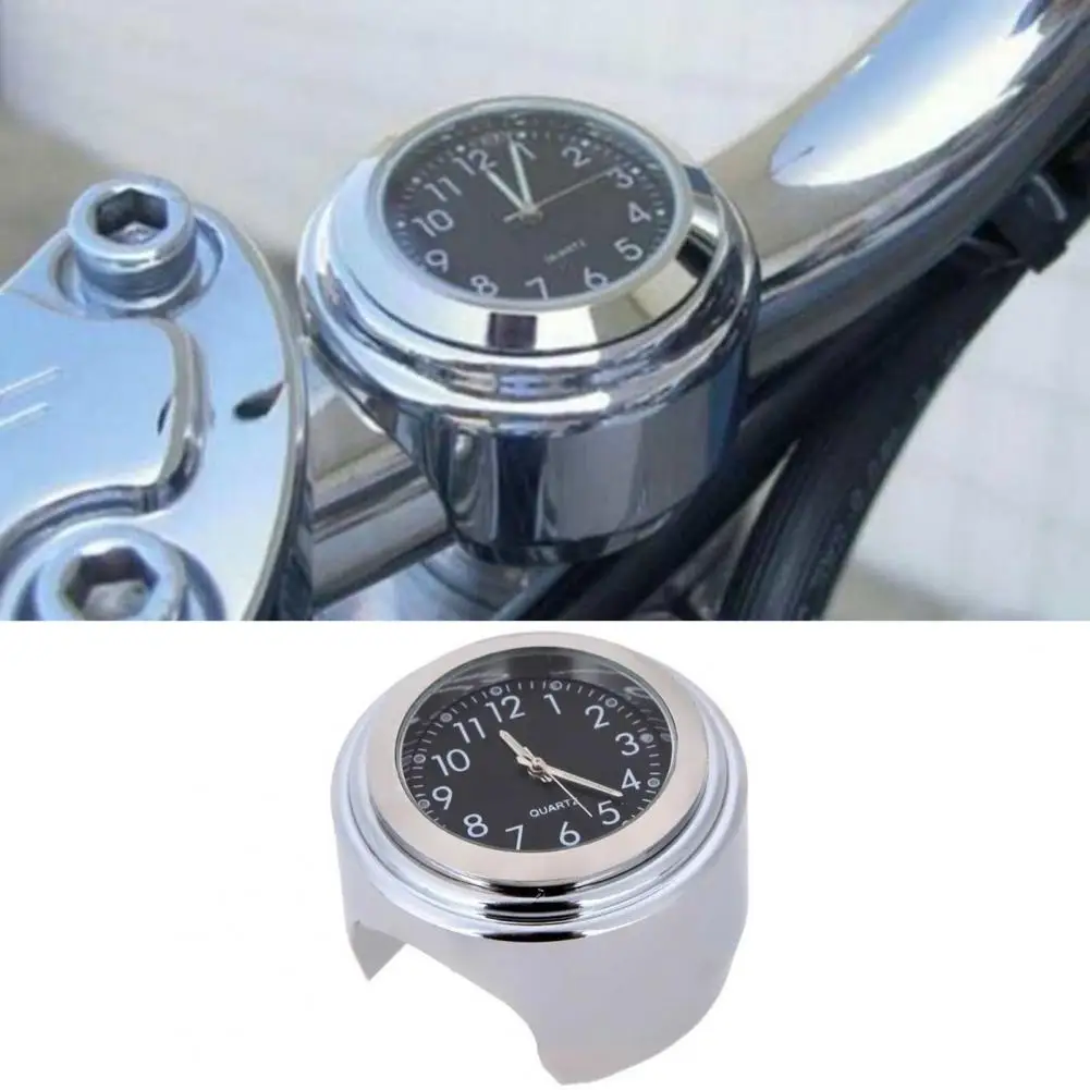 

Waterproof Handlebar Mount Universal Motorcycle Quartz Clock 7/8" Chrome Bike Watch Aluminum Luminous Clock Accessories