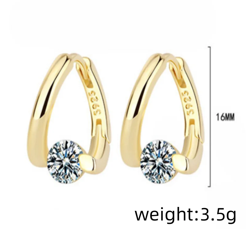 Andara S925 Sterling Silver Zircon Earrings Luxury Jewelry for Women Party Engagement Gift