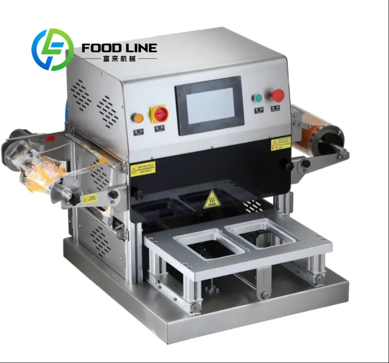 Desktop Ready-to-Eat Meal Tray Sealing Machine Nitrogen Flushing Packaging Machine for Fruits Foods Beverages Plastic Tray
