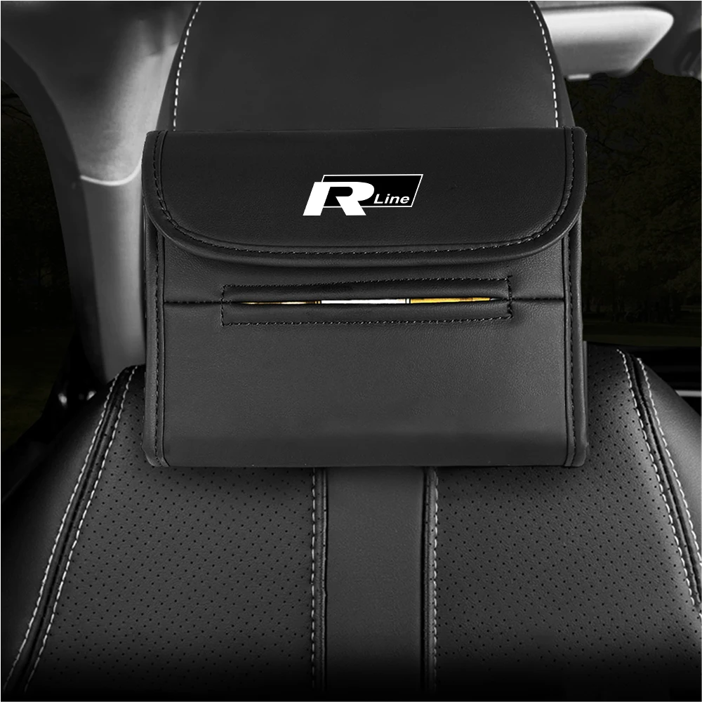 Car Drawer Box Hanging Tissue Bag Napkin Holder For Volkswagen VW Golf Polo Tiguan Passat B6 B8 Jetta Touran CADDY GTI Rline TDI