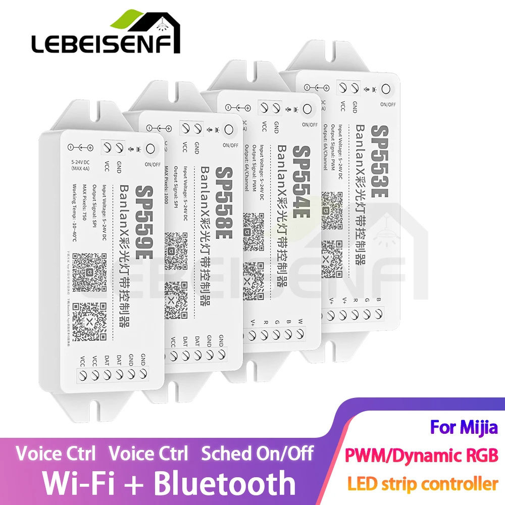 

SP558E WiFi Smart Single-color LED Strip Light Mijia App Controllable LED Strip Light Voice Control via Xiaoai Classmate