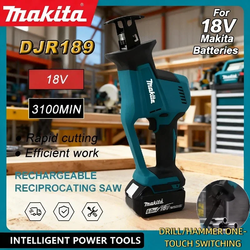 

Makita DJR189 Cordless Rechargeable Wood Metal Cutting Saw Brushless Electric Reciprocating Saw Portable New Power Tool