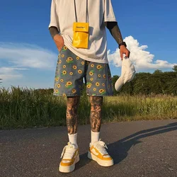 Little Daisy Casual Denim Shorts 2024 Spring And Summer New Fashion Casual Loose Trendy Street Pants Men'S Clothing Shorts