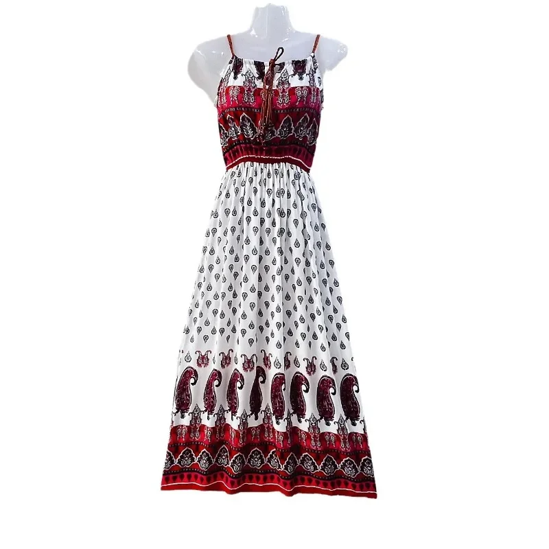 Mulheres maxi vestido casual vintage étnico vestido smmer bohe sexy estilingue vestidos moda streetwear roupas femininas elegante ropa mujer