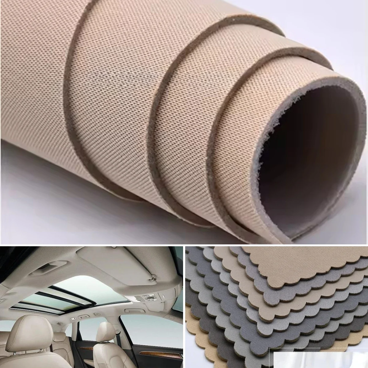

Автомобильная подголовник на крышу, ткань с пенопластовой спинкой, рулон ткани для внутренней отделки, защита старения, сломанная выцветшая ткань для оббивки небом своими руками