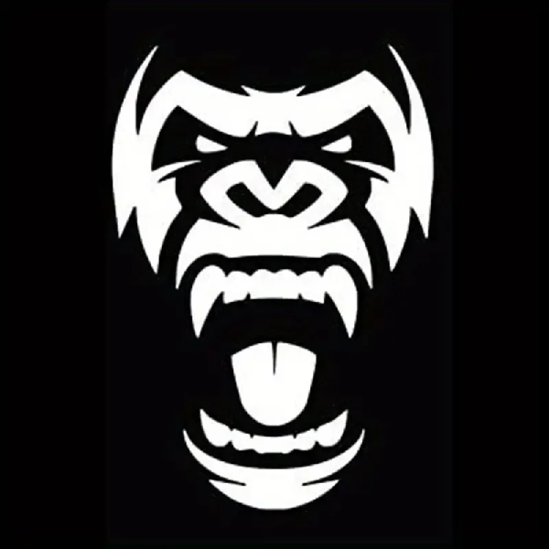 Gorilla Angry Face Car Sticker, Cool Creative Sticker For Laptop Refrigerator Window Table Car Motorcycle Truck Van, Wall Decora