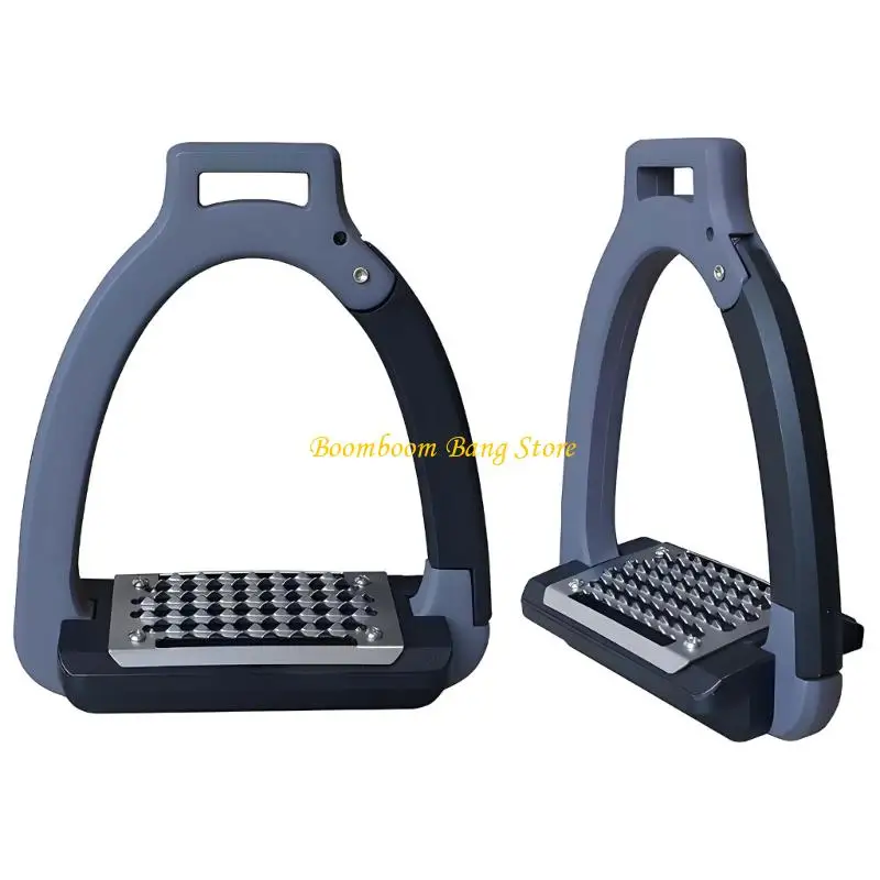 270C Horse Stirrups with Wide Textured Footbeds and Steel Treads, 1 Pair