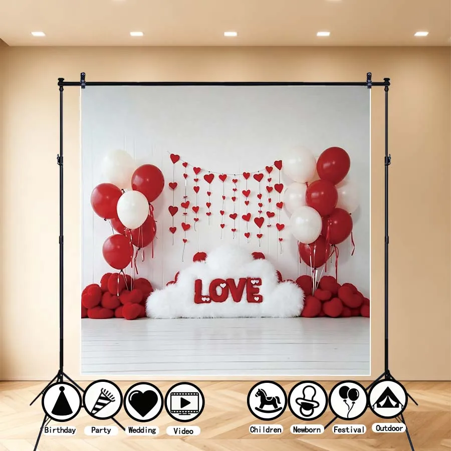 MOON.QG عيد الحب 14 فبراير صورة خلفية القلب شنقا الزهور خزانة خلفية فتاة التقطت الصور التصوير الفوتوغرافي صورة الجدار #2