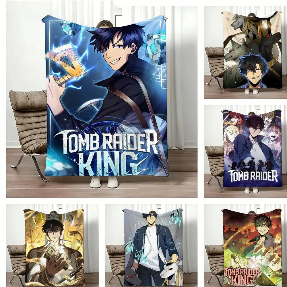 Anime T-Tomb Raider K-KingS Throw Lightweight 240g Flannel Blanket Soft Skin-friendly for Summer Cooling