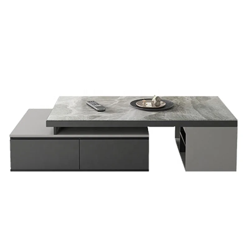 

Modern simple living room storage rectangular retractable coffee table