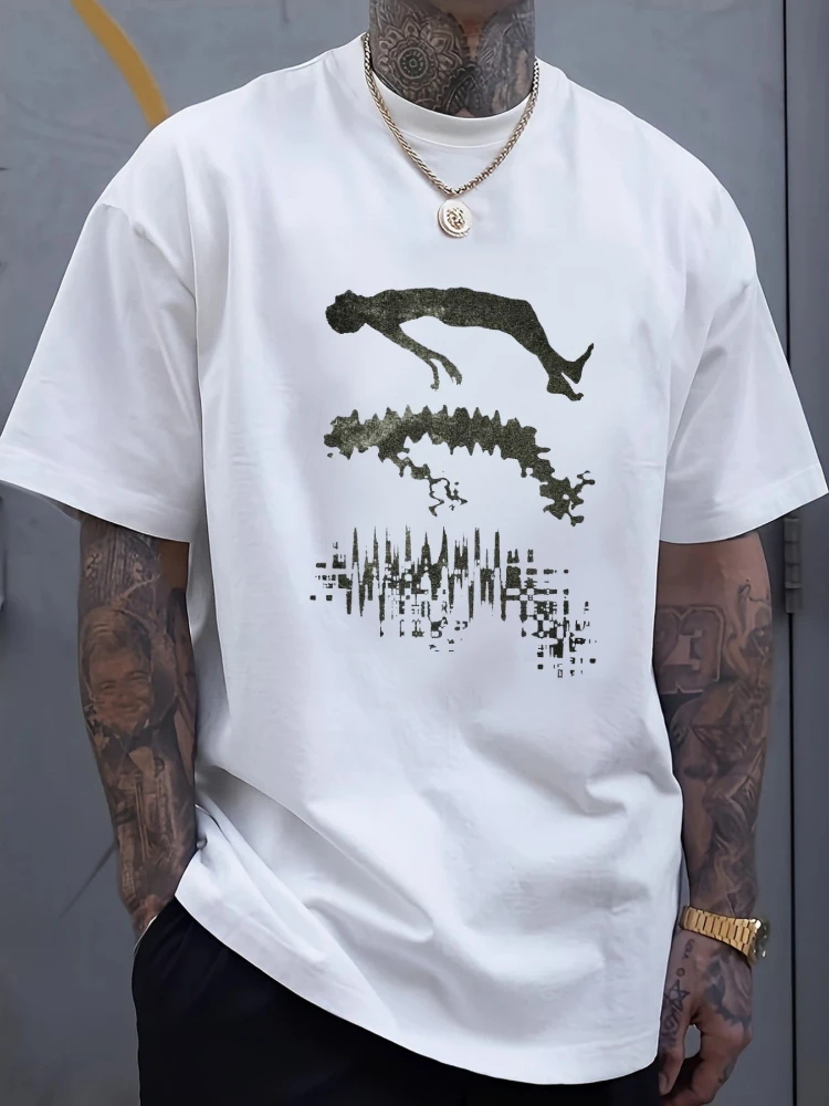 

with Diving Deep Sea Adventure pattern design-100% cotton summer O-neck short sleeve casual printed men's T-shirt.