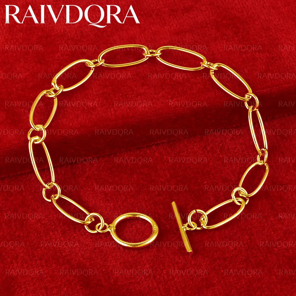 18K Gold Plated Geometric Ring TO Buckle Bracelet For Women's Fashion Jewelry Generous Fashion Parties Birthday Gifts