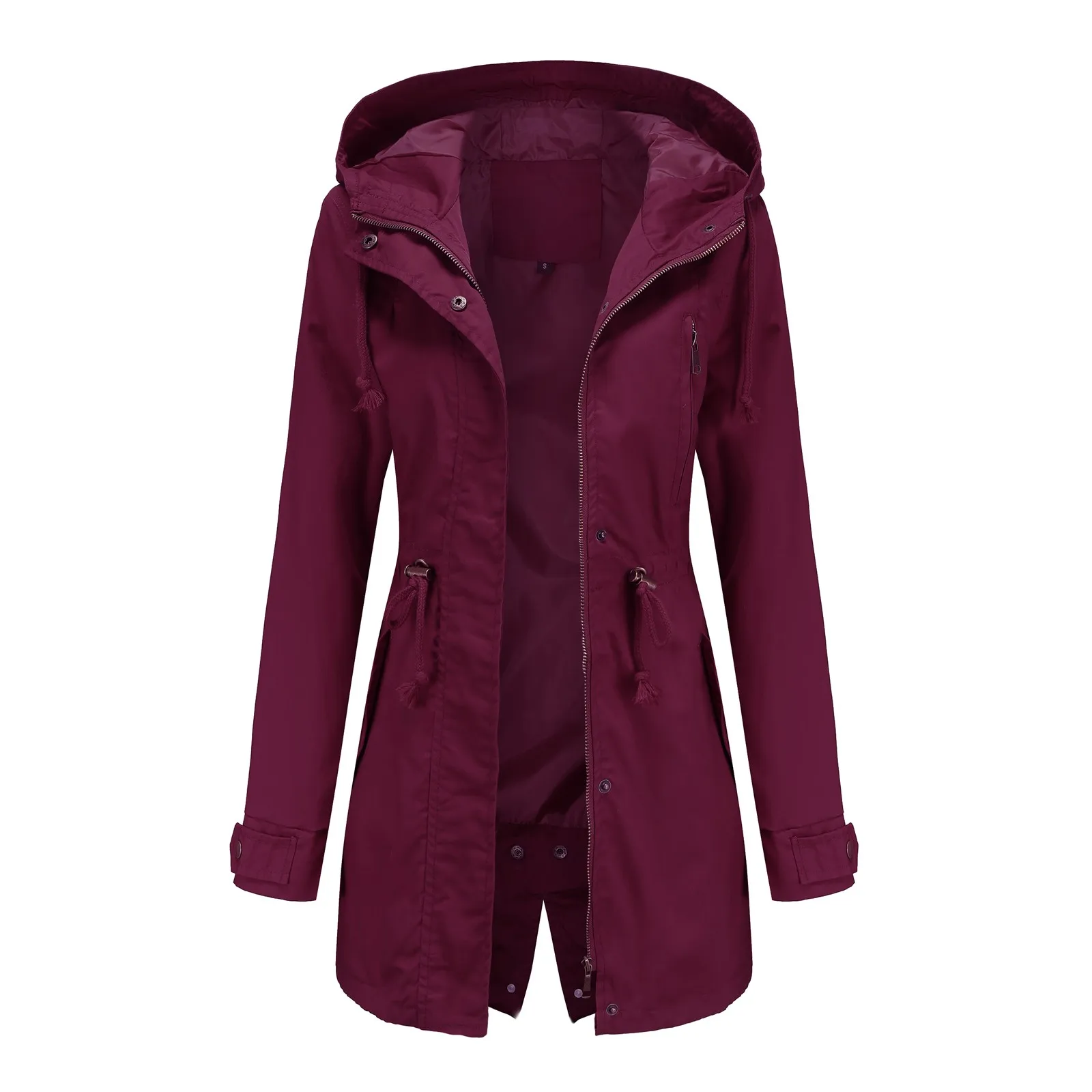 

Women's Light Jacket Outdoor Trench Windbreaker Coat With Hood Lightweight Plus Size Loose Fashion Rain Jacket For Women