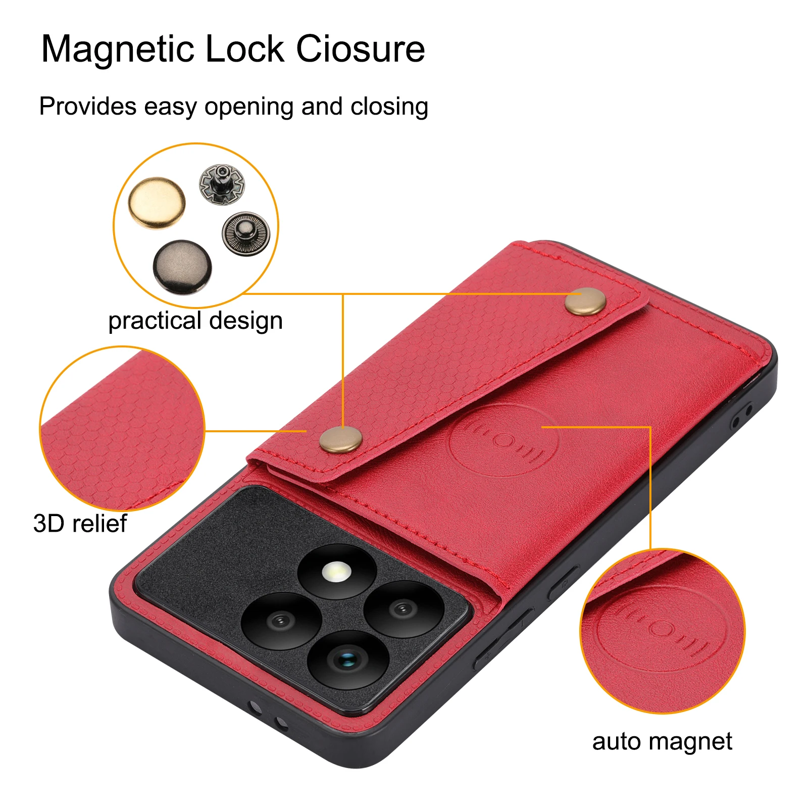 Custodia a portafoglio Multi Slot per schede per POCO F6 Pro Magnet Buckle Filp Pocket Cover posteriore Funda custodie per POCO F6 F5 F2 Pro F4 GT F3