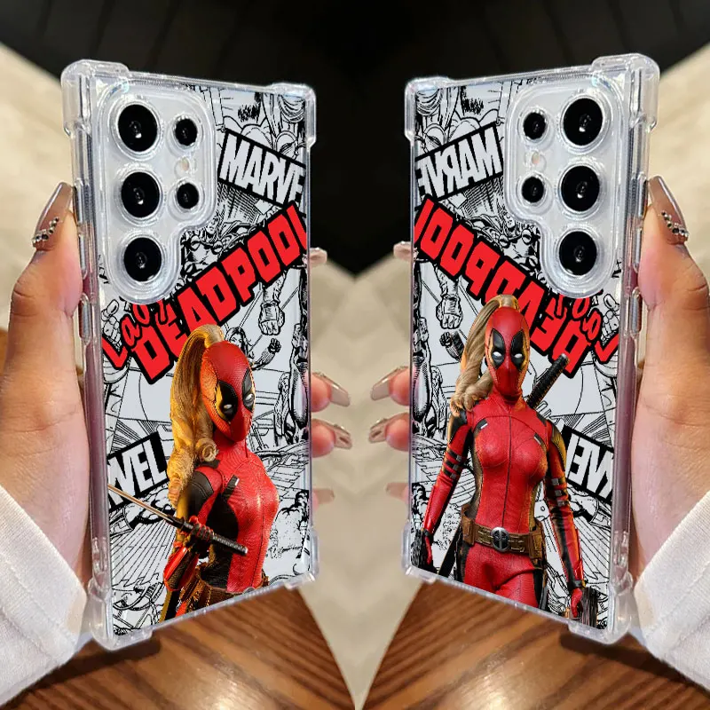 Funda transparente para teléfono Lady Deadpool Marvel, funda de silicona a prueba de golpes para Samsung Galaxy S26 S25 S24 Ultra S23 S22 Plus S21 S20 FE 5G