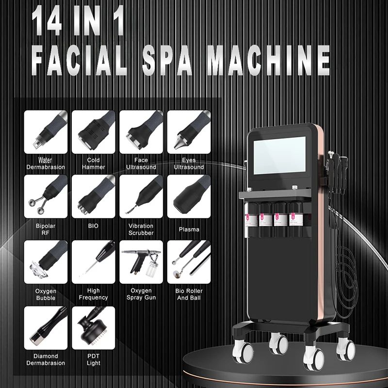 

Professional Facial Spa Instrument 14 In 1 Deep Cleansing Device Face Cleaning Machine Ultrasound Machine Beauty Salon Use
