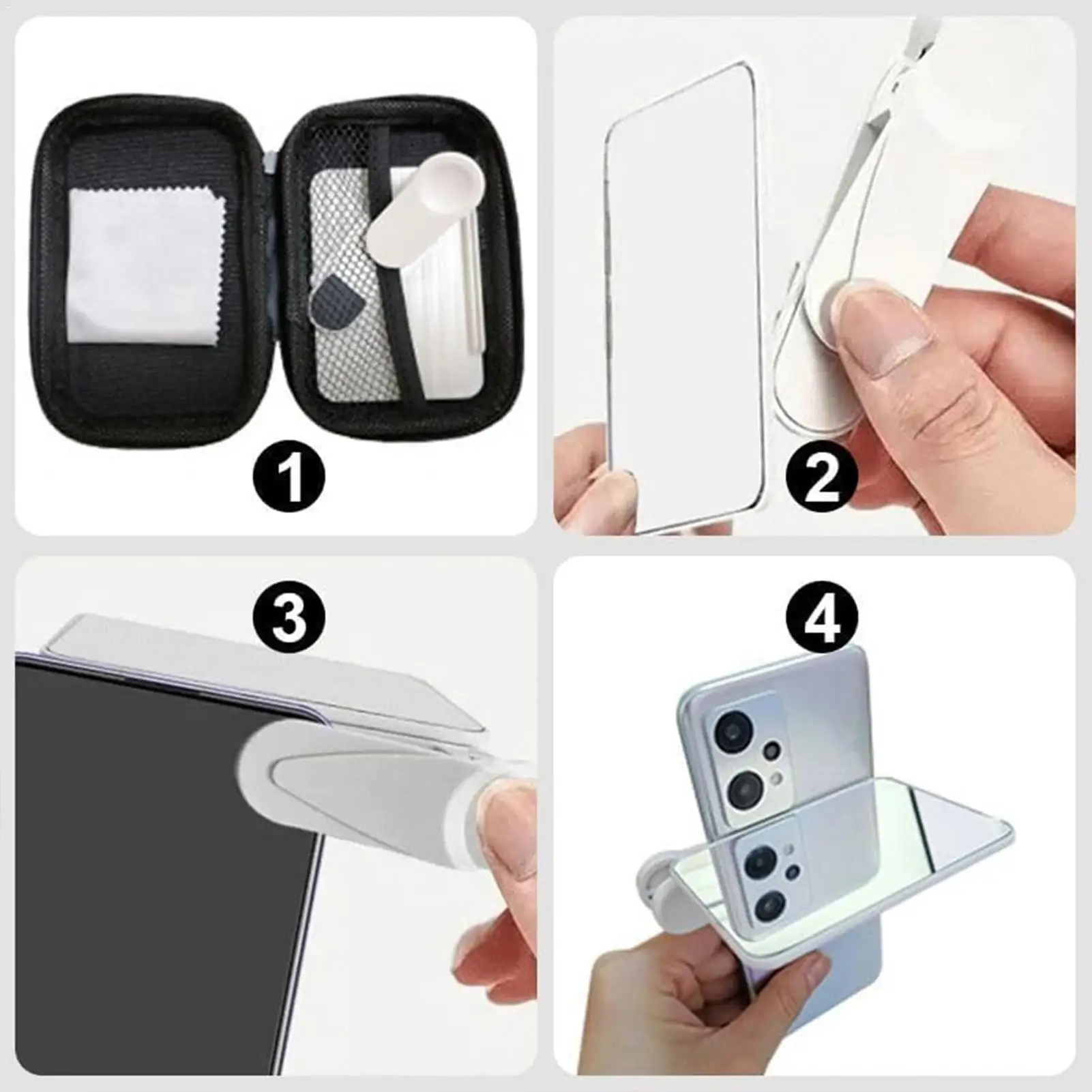 Smartphone Camera Mirror Reflection Clip Portable HD Lens Phone Selfie Reflector Kit Adjustable Lens Clip For IPhone For Samsung
