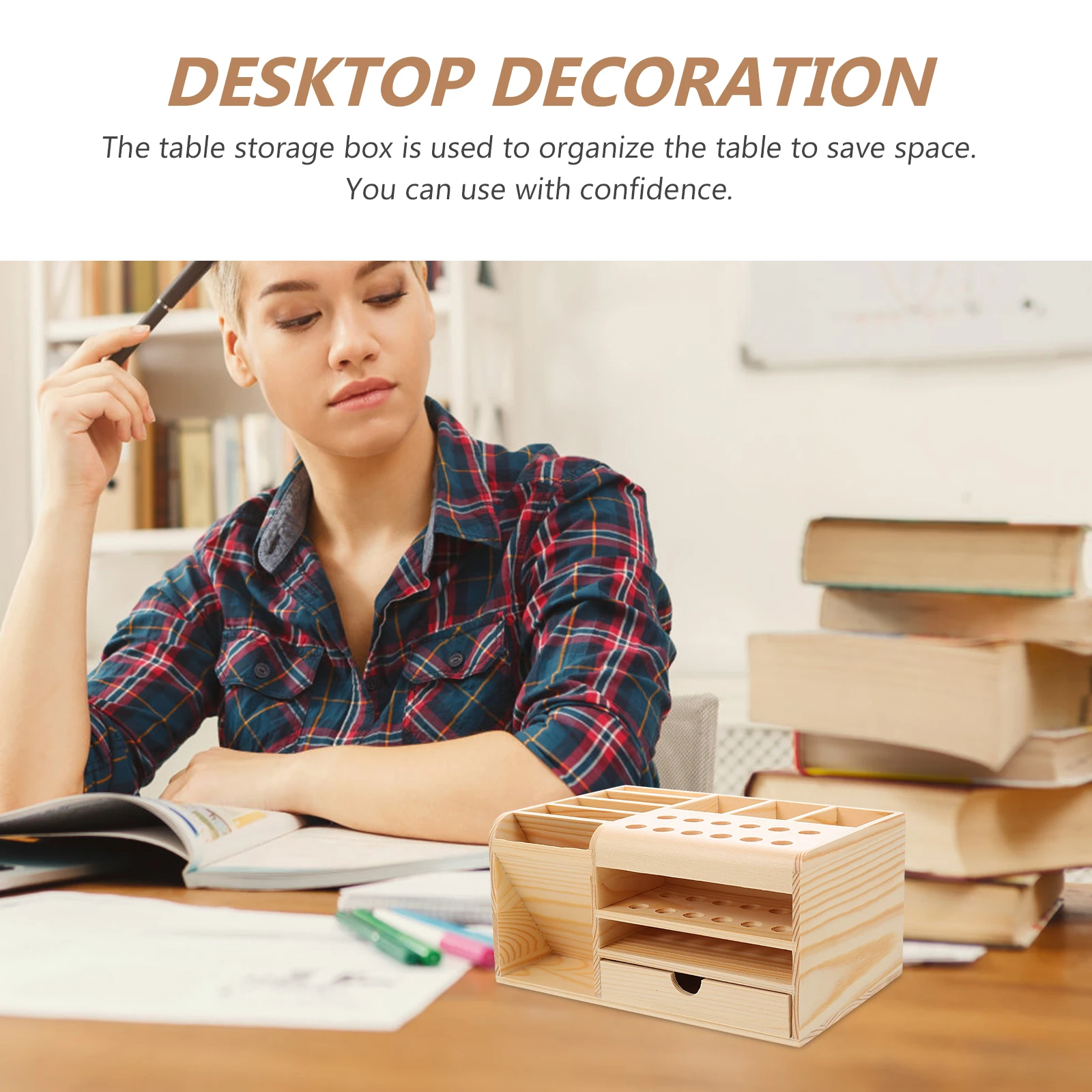 

Remote Control Storage Box Desktop Organizer Stationery Holder Desk Accessories Tidy Home Space Saving Smooth