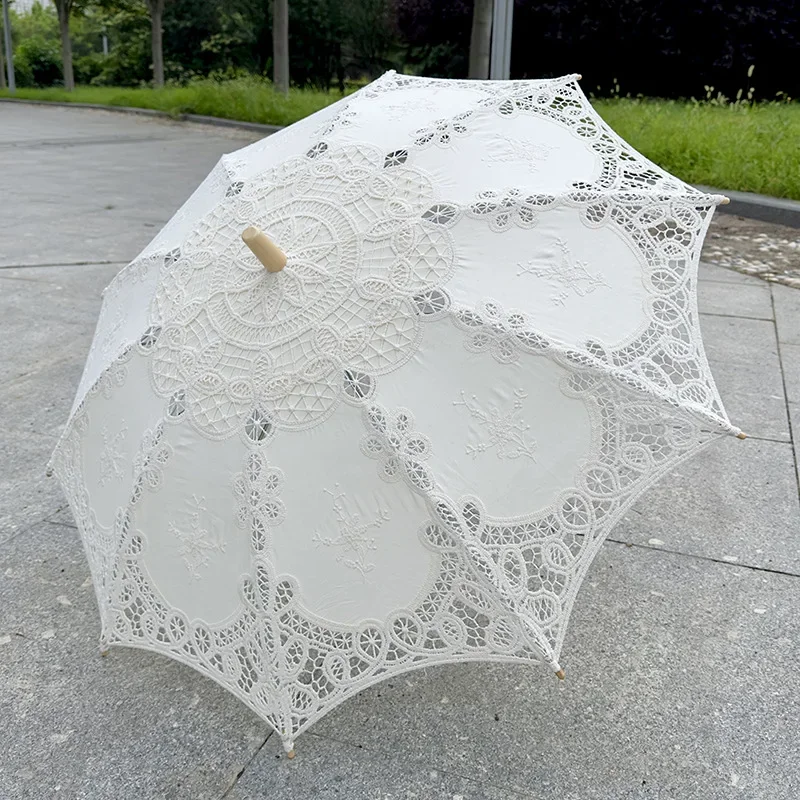 DSA lace umbrella lace umbrella, princess cotton crochet embroidery dance wedding decoration parasol, cotton umbrella