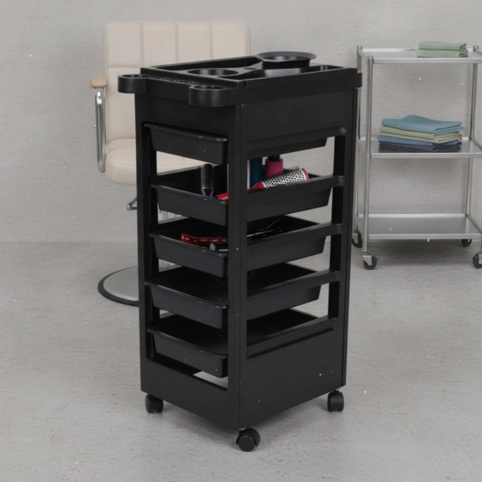 Hair Salon Storage Cart Rolling Salon Trolley with Drawers Hairdresser Trolley Long-Lasting Furniture Spacious for Hairdressers