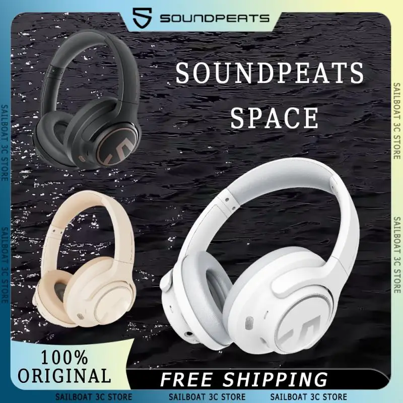 

Soundpeats Space Wireless Headphones Hybrid Active Noise Reduction Low Latency Foldable Portable Custom Sports Gaming Earphone