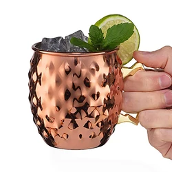 Stainless Steel Diamond Hammered Moscow Mule Mug Drum-Type Beer Cup Coffee Cup Water Glass Drinkware