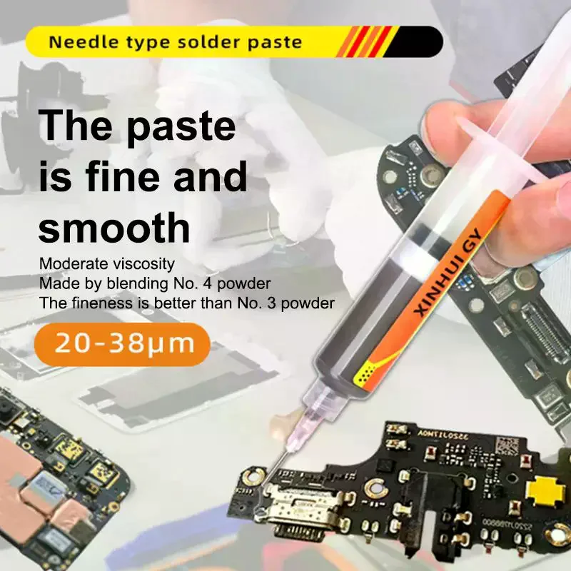 Pasta de solda com suporte de chumbo e prata de 181 graus para solda de seringa aplicada em chip SMT (tecnologia de montagem em superfície)