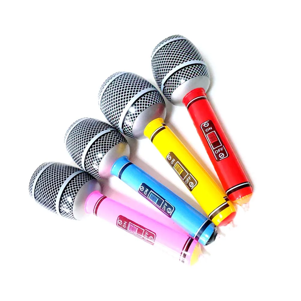 Microphone gonflable en PVC pour enfants, 12 pièces, accessoires de fête d'anniversaire, flotteurs de piscine, jouets gonflables pour la natation, fêtes sur la plage, jeu pour enfants