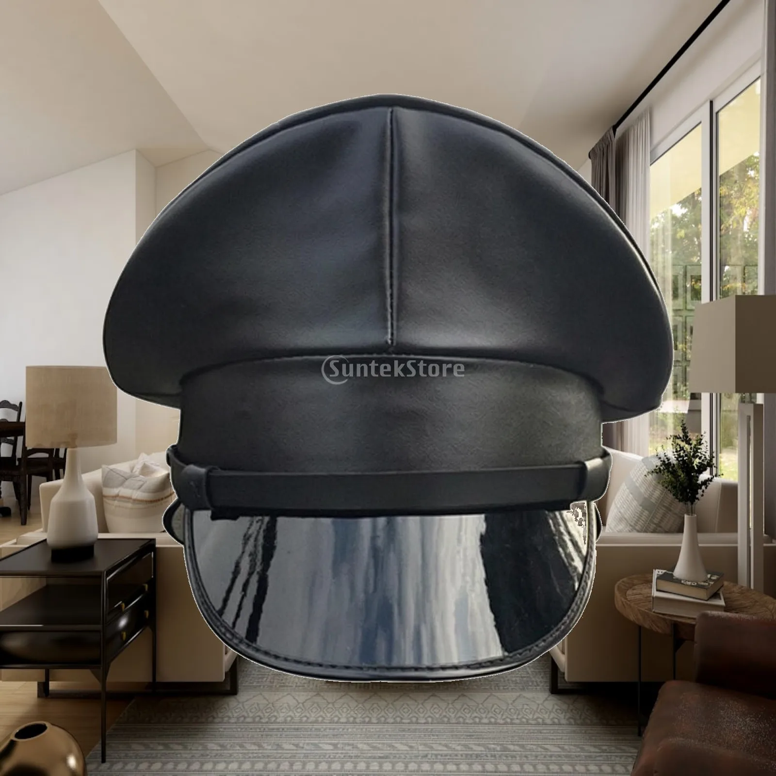 Army Peaked Cap Classic Structured Style Peaked Cap Stage Performance Hat with Decorative Band Long-Lasting Breathable