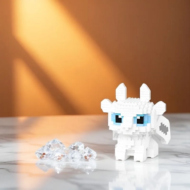 Mini bloques ensamblados de dragón Mecha de Rage nocturno sin dientes, juego educativo de juguete para niños, regalo de cumpleaños y Halloween, color negro