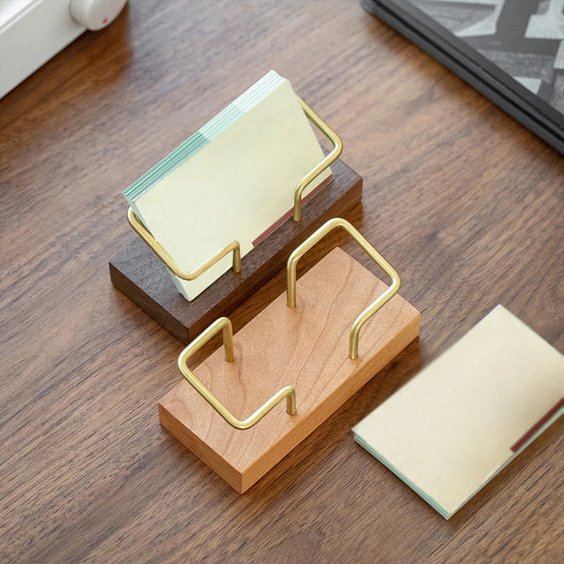 

1Pc 2025 New Wood Business Card Holder for Desk Wooden Business Card Display Stand Postcard Holder for Office Home Desktop
