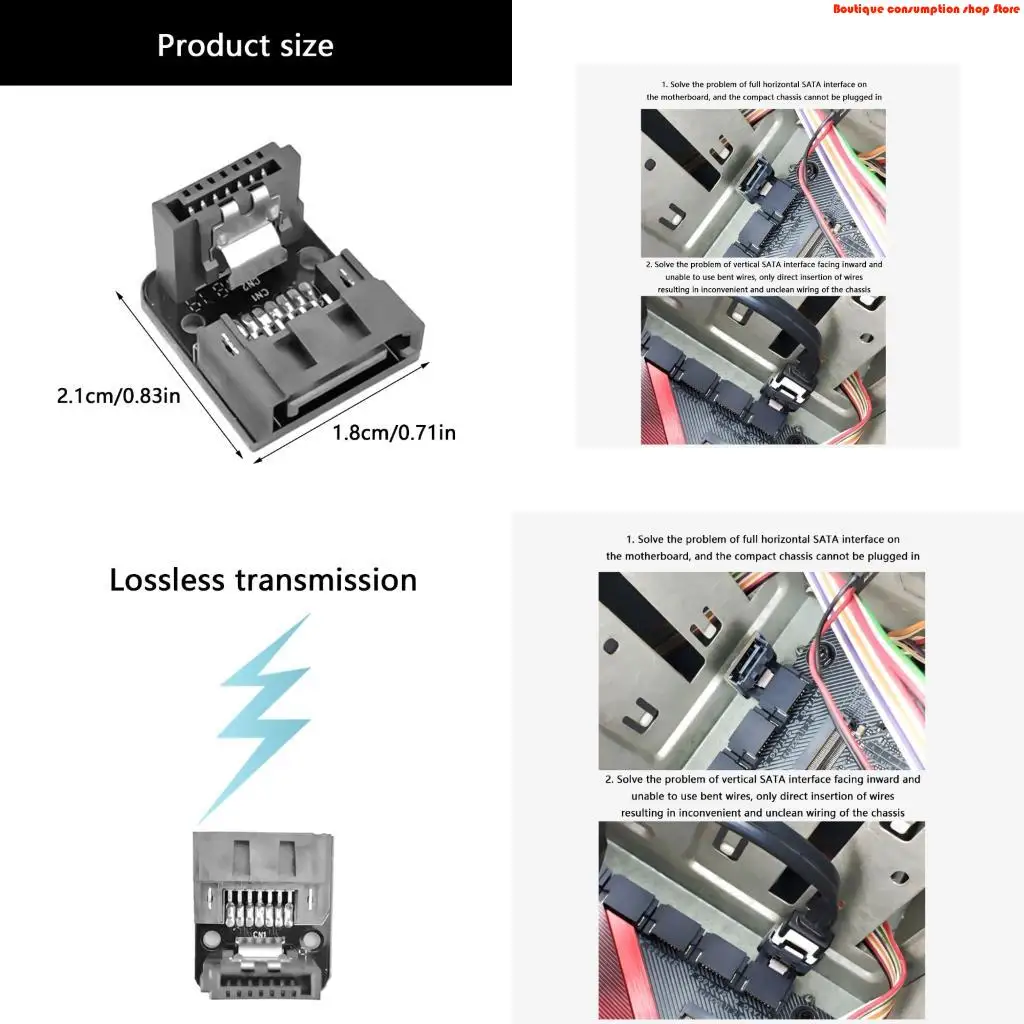 L9NA Satas 7Pin Adapter Plugs High Durability ABS Construction Satas Converter For Computer Hardware Upgrades