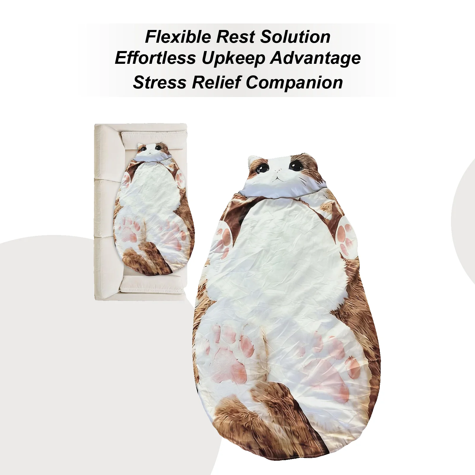 

Спальный мешок в форме кошки, милый, моющийся, для взрослых, для дома, отдыха, сна на полу, путешествий, релаксации, ночевок