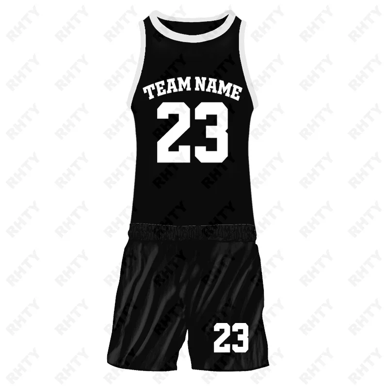 Custom Name Number Summer Basketball Uniform 2pcs Vest+Pants Quick-Drying Clothes Sets 100-160 Kids Aldult Size Shorts Sleeve