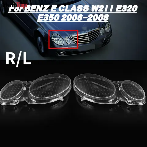 Car Headlight Lenses Headlamp Replacement Cover Shell Left Righ For MERCEDES For BENZ E CLASS W211 E320 E350 2006-2008 8 best sales headlight lens replacement - №1
