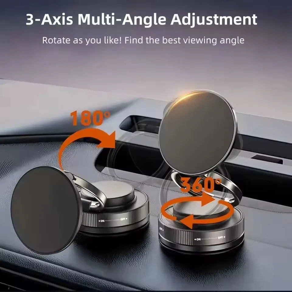 2026 Vacuum Double Side Magnetic Suction Cup Holder Foldable Kitchen Lazy Phone Bracket Car Holder For iPhone Xiaomi Smartphone - view 2