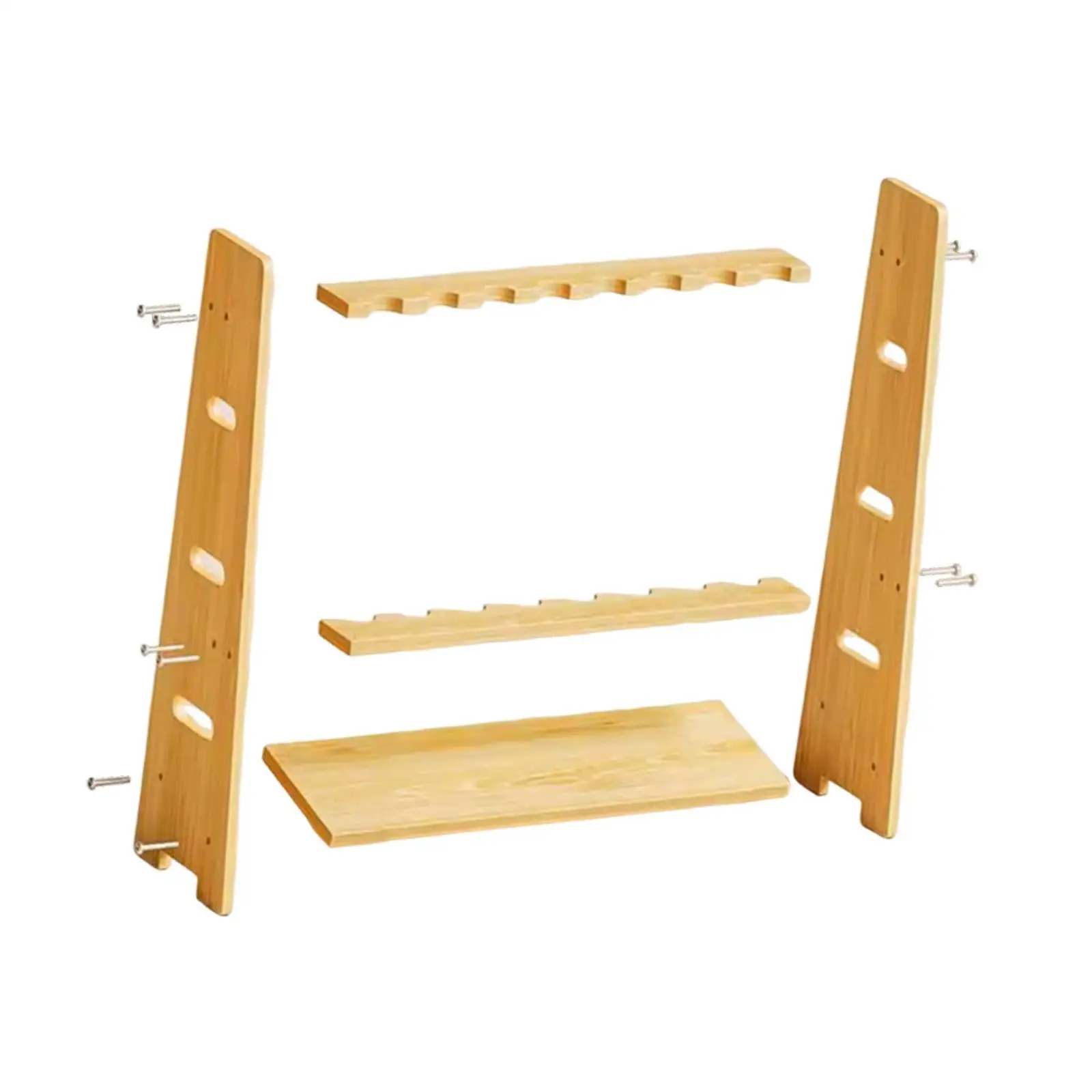 Multifunctional Solid Wood Cue Holder Double Layer Storage Billiards Pool Accessories for Club Hall Villa