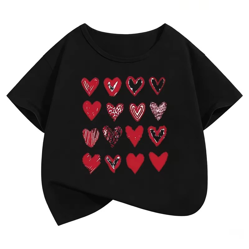 Fashion Streetwear Love Heart Harajuku Summer Style Funny Cute Girl Tops Boy White Sloth Tshirt Street Kid T Shirt Y2k