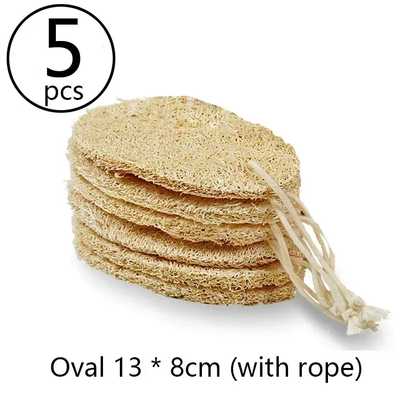 5pcs Natural Loofah Sponges Organic Luffa Bath Shower Sponge Exfoliating Body Back Scrubber for SPA Beauty Bathing Daily Care