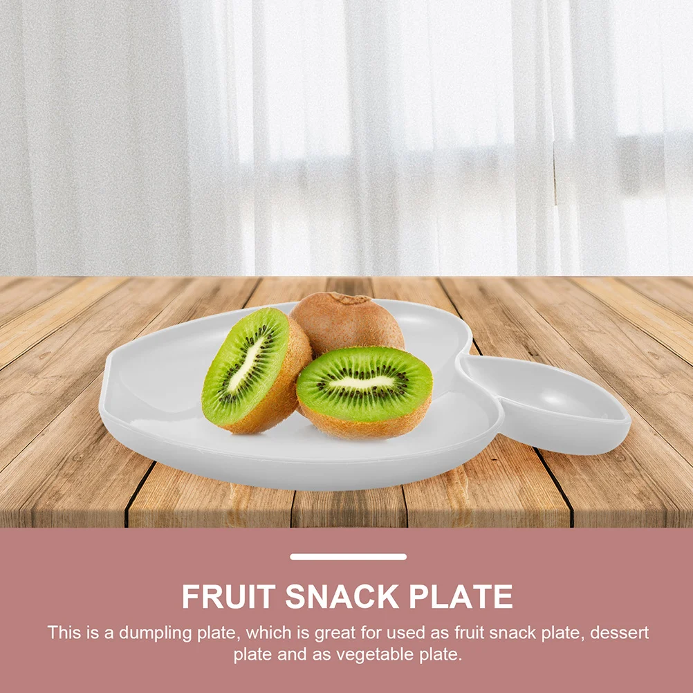 

8Pcs Dumpling Plate with Soy Sauce Bowl Apple Shaped Snack Tray Multi-Function Reusable Fruit Dessert Plate for Home Party