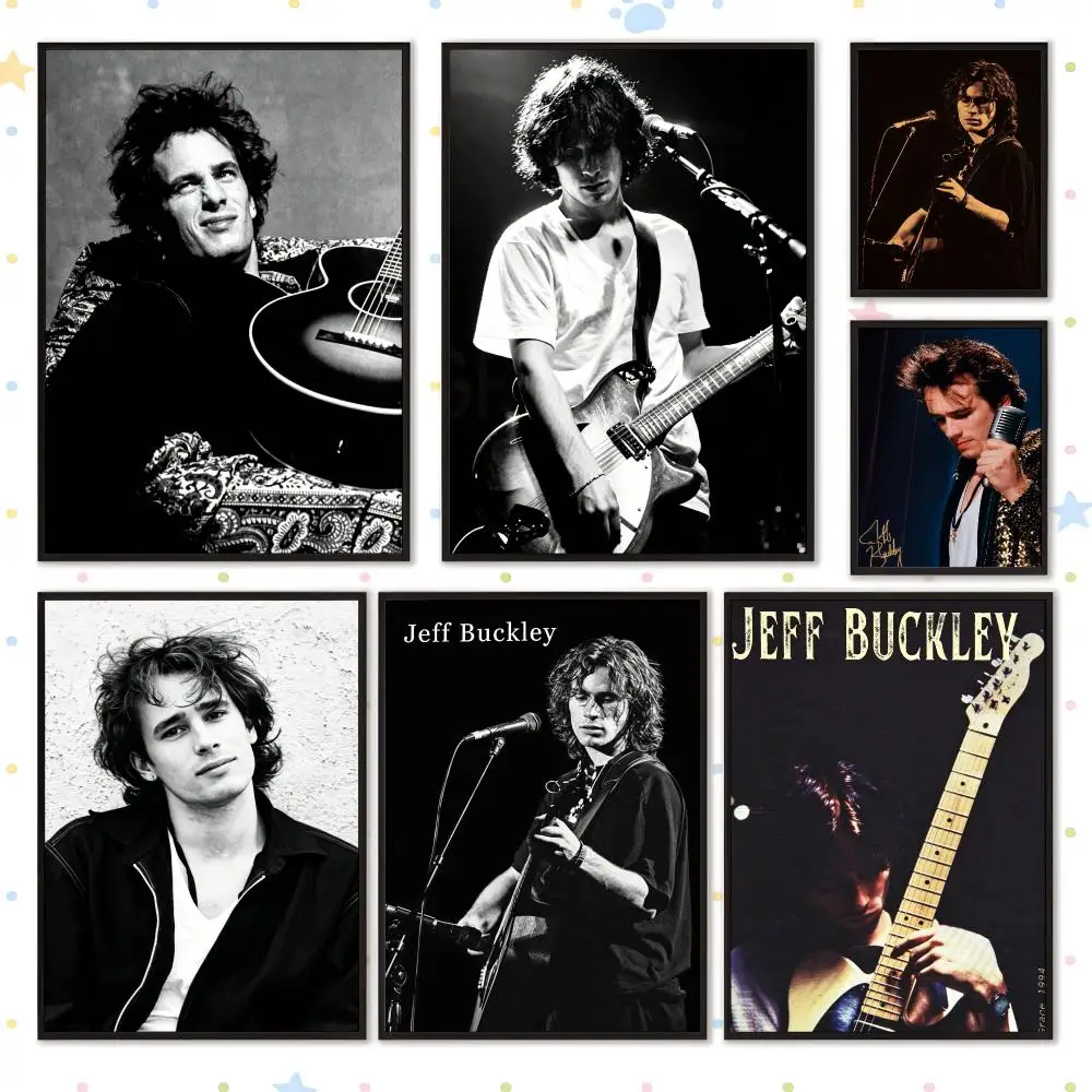 Music Band Alternative Jeff Buckley Poster PP Self Adhesive Wall Decor Aesthetic Bedroom Gaming Room Home Holiday Gift