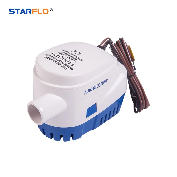1100GPH Bilge Pump, 24V Automatic Submersible Water Pump, Heavy Duty 29mm ABS Marine Grade Solar Powered for Boat Yacht