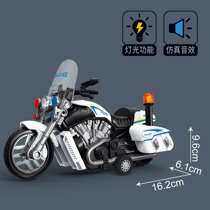 Creative Police Patrol Car Simulation Police Car Motorcycle Model Kids Toys Inertia Car With Music Lights Boys Birthday Gift