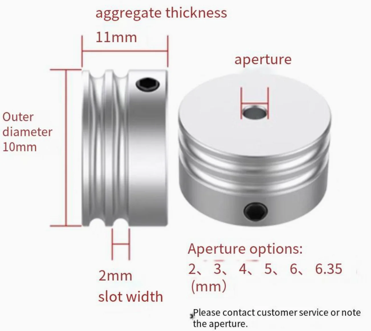 1PCS Slot Width:2mm Outer Diameter: 10/15/20/25/30/42/50/60/80mm Aluminum Alloy O-ring Drive Double Groove Pulley Wheels